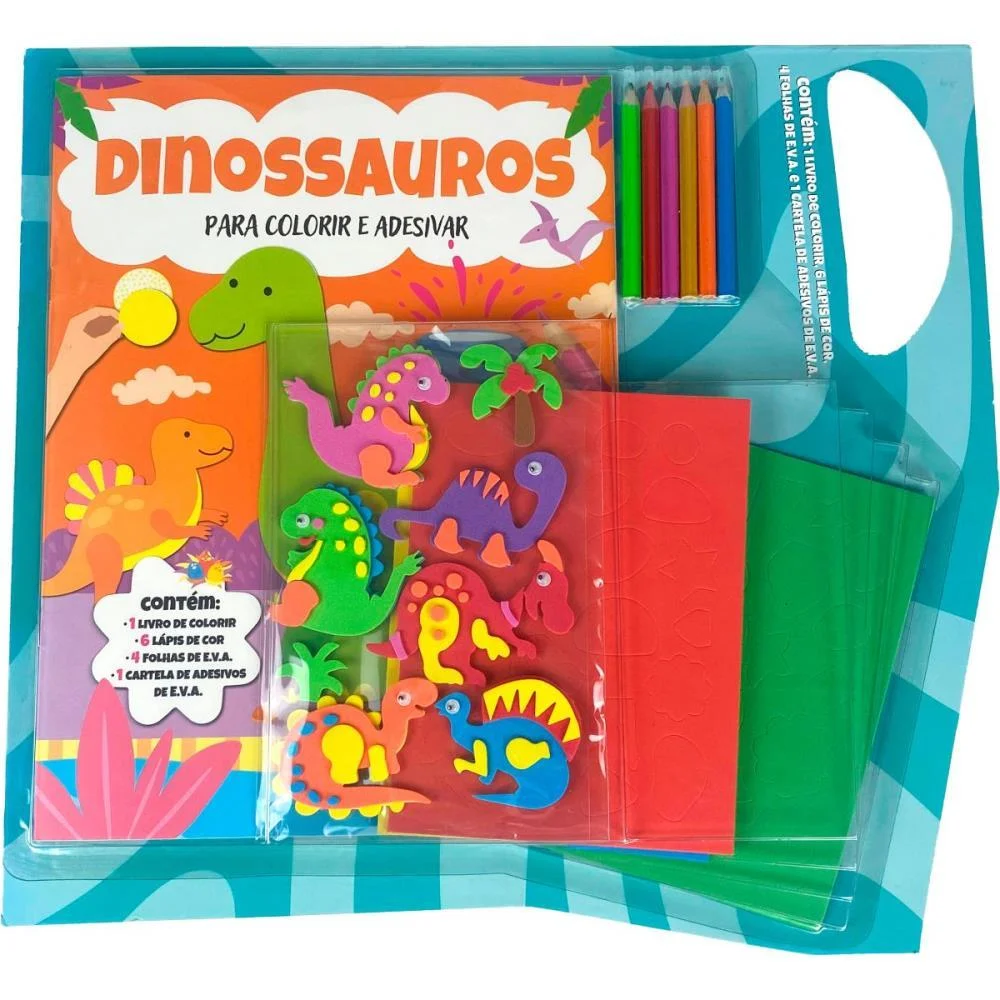 LIVRO COM ADESIVOS DINOSSAUROS C/LAPIS E EVA MAGIC KIDS (UNIDADE) - imagem 2