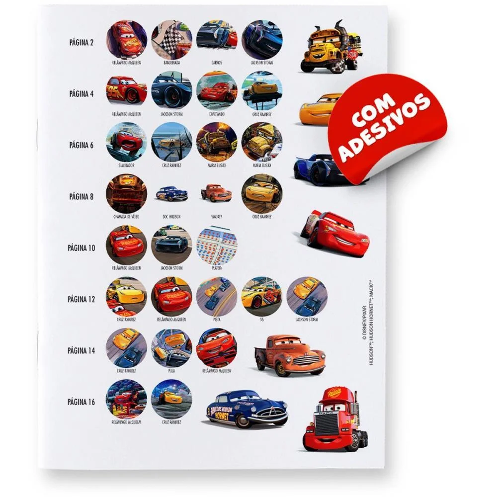 LIVRO COM ADESIVOS COMPLETANDO A CENA CARROS BICHO ESPERTO (UNIDADE) - imagem 3