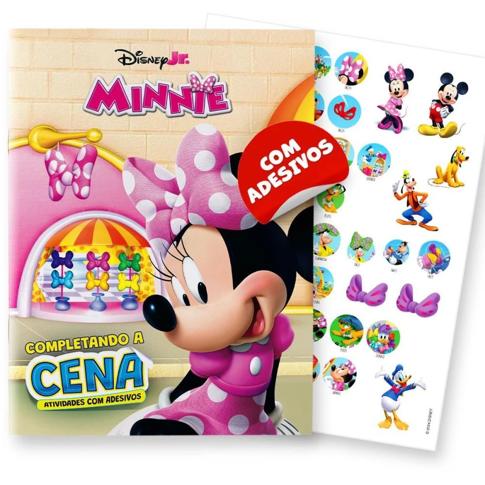 LIVRO COM ADESIVOS COMPLETANDO A CENA MINNIE BICHO ESPERTO (UNIDADE) - imagem 7