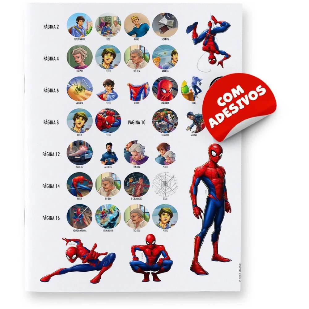 LIVRO COM ADESIVOS COMPLETANDO A CENA SPIDERMAN BICHO ESPERTO (UNIDADE) - imagem 3
