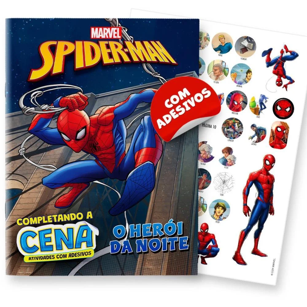 LIVRO COM ADESIVOS COMPLETANDO A CENA SPIDERMAN BICHO ESPERTO (UNIDADE) - imagem 7