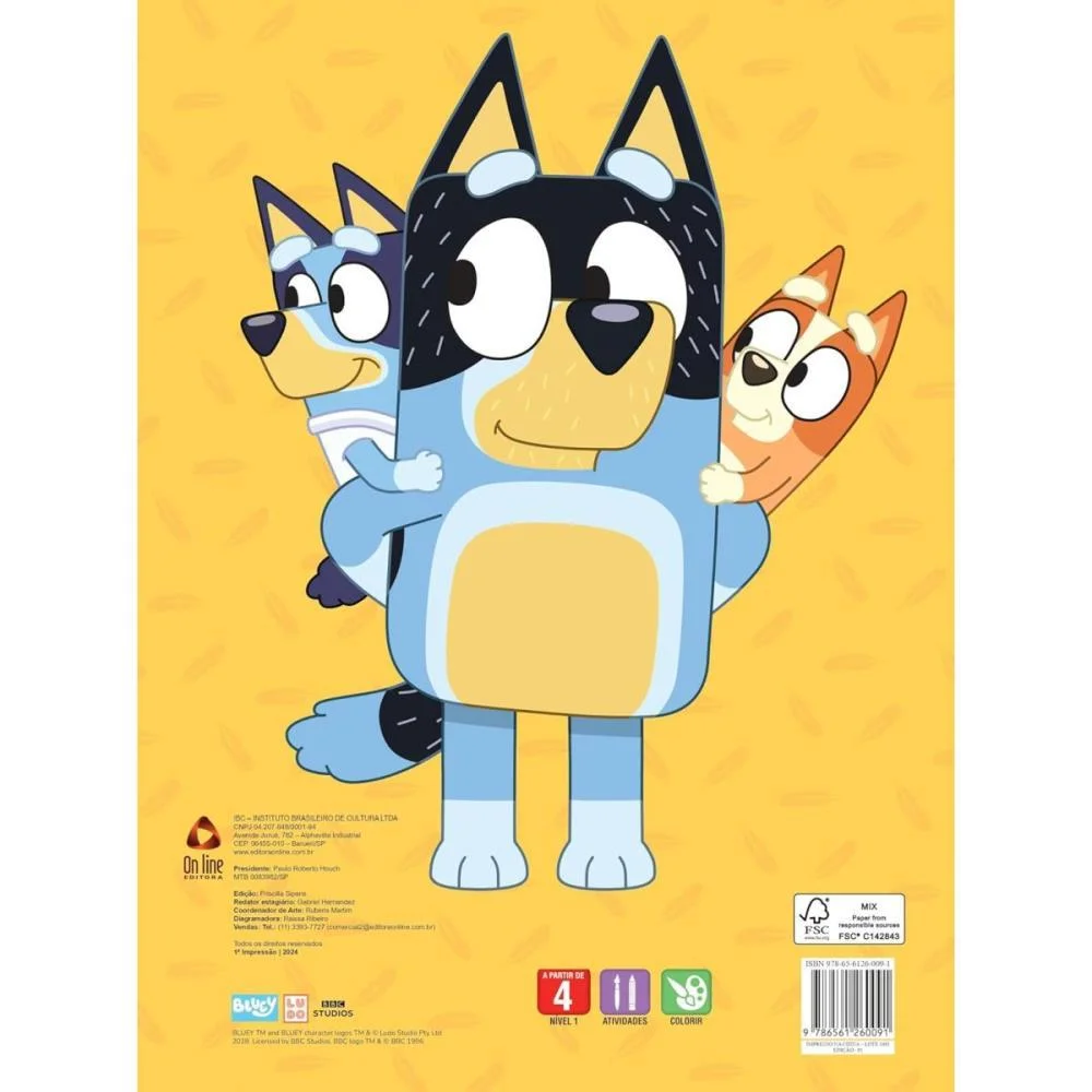 LIVRO COM ADESIVOS 500 ADESIVOS BLUEY ED 01 ONLINE EDITORA (UNIDADE) - imagem 3