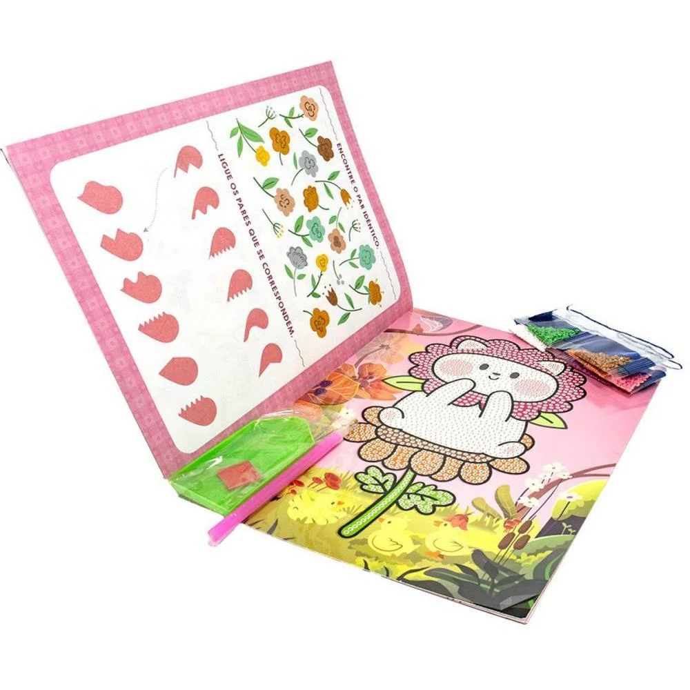 LIVRO COM ADESIVOS PINTURA C/DIAMANTES MUNDO ENCA TODOLIVRO (UNIDADE) - imagem 4