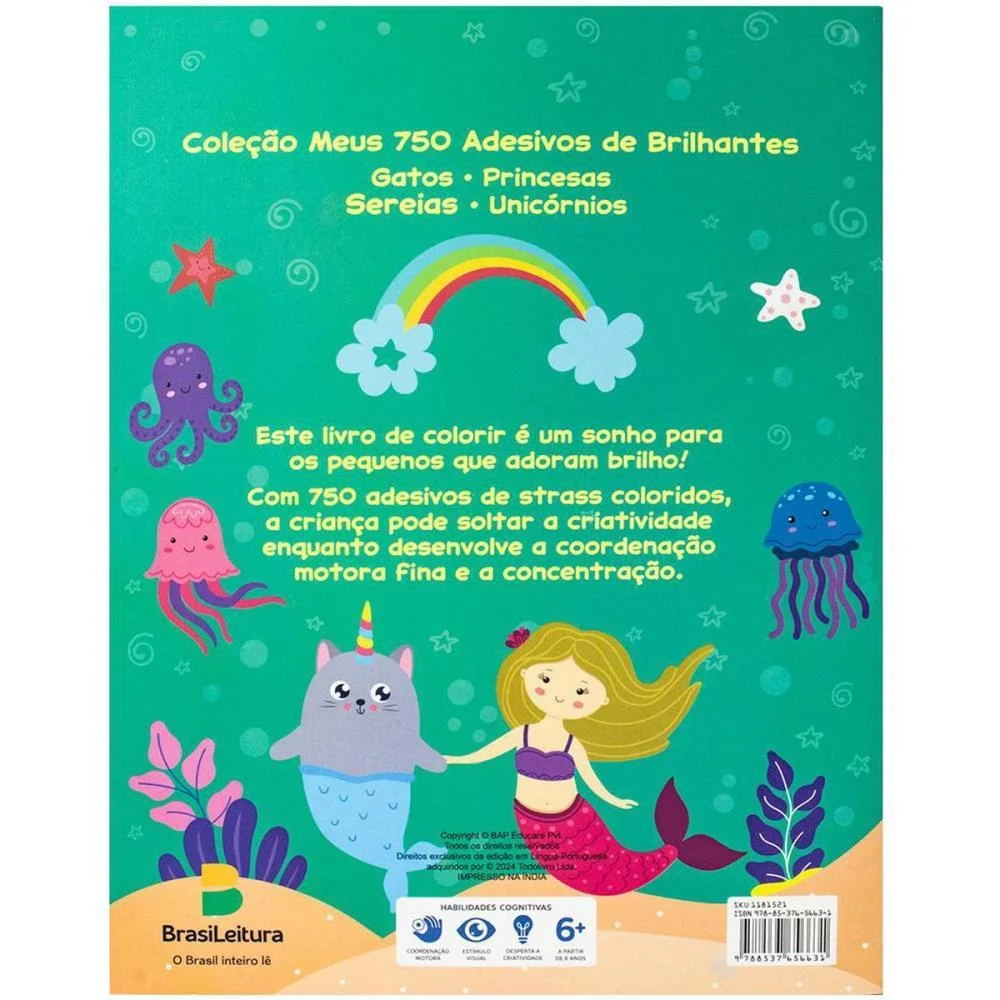 LIVRO COM ADESIVOS 750 ADES.STRASS SEREIAS 32PG TODOLIVRO (UNIDADE) - imagem 5