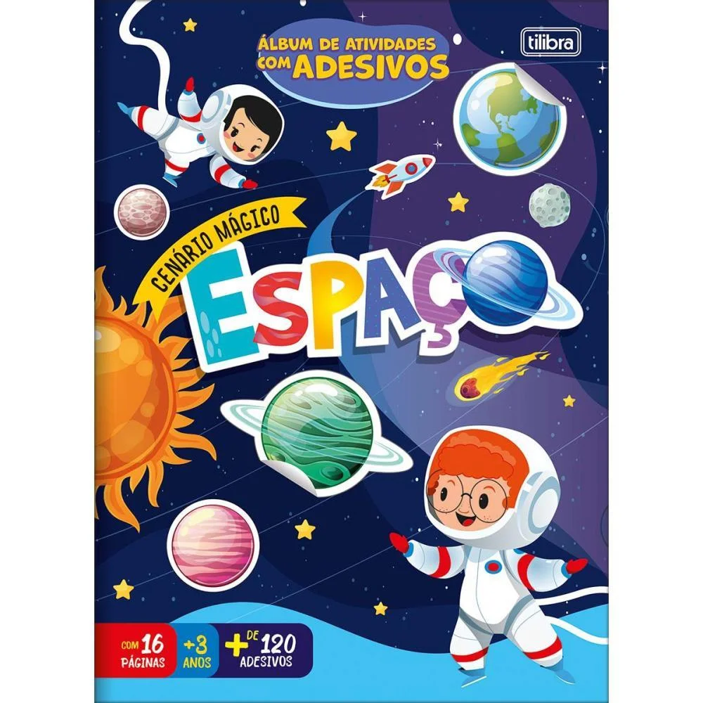 LIVRO COM ADESIVOS CENARIO MAGICO ESPACO 16PGS TILIBRA (PCT.C/10) - imagem 2