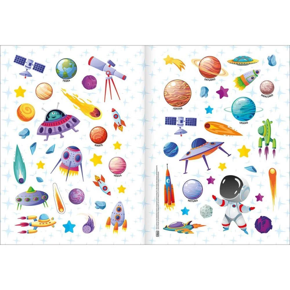 LIVRO COM ADESIVOS CENARIO MAGICO ESPACO 16PGS TILIBRA (PCT.C/10) - imagem 4