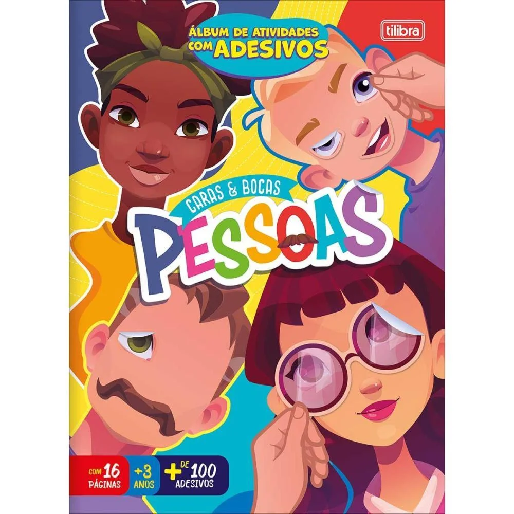 LIVRO COM ADESIVOS CARAS E BOCAS PESSOAS 16PGS TILIBRA (PCT.C/10) - imagem 2