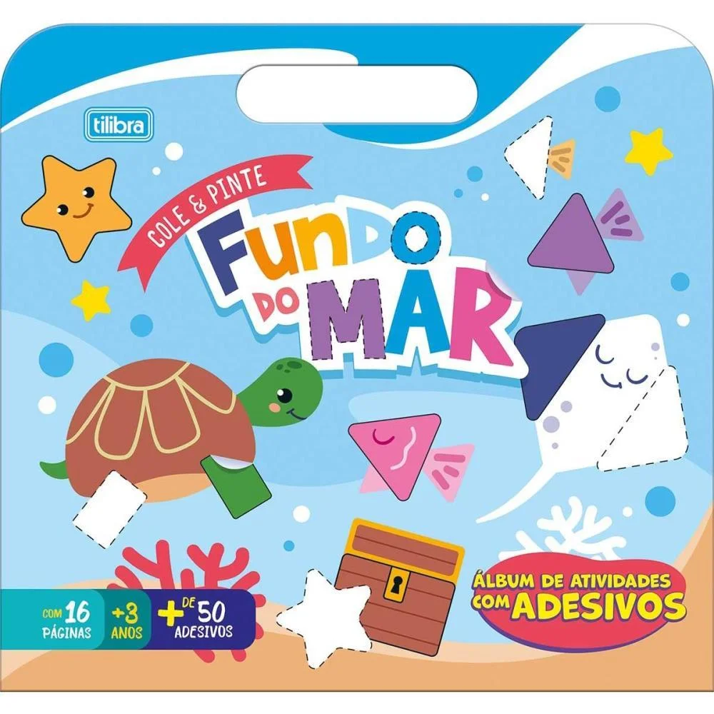LIVRO COM ADESIVOS COLE E PINTE FUNDO DO MAR 16PG TILIBRA (PCT.C/05) - imagem 2