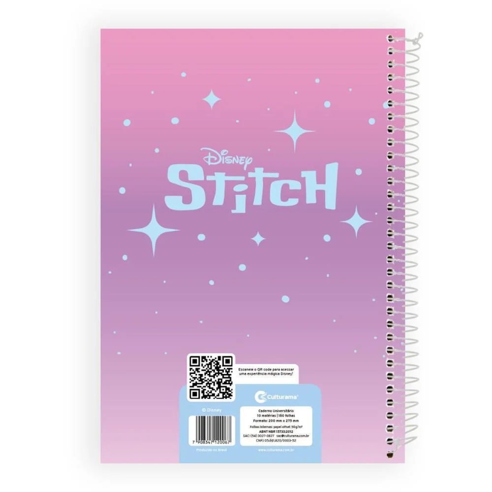 CADERNO 10X1 CAPA DURA STITCH E ANGEL 160FLS CULTURAMA (PCT.C/03) - imagem 4