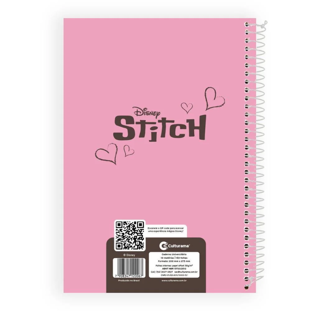 CADERNO 10X1 CAPA DURA STITCH E ANGEL 160FLS CULTURAMA (PCT.C/03) - imagem 6