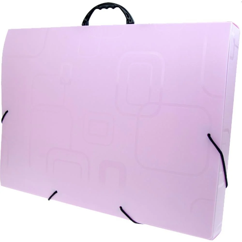 MALETA PLASTICA COM ALCA DELLOFINE A3 ROSA PASTEL DELLO (UNIDADE) - imagem 3