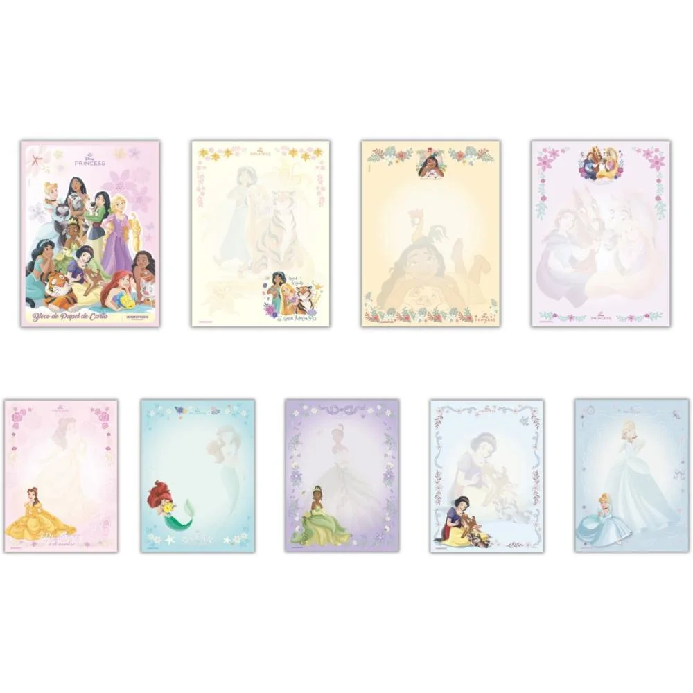 PAPEL DE CARTA DECORADO PRINCESAS BLOCO 70G 48F ANIMATIVA (PCT.C/09) - imagem 2