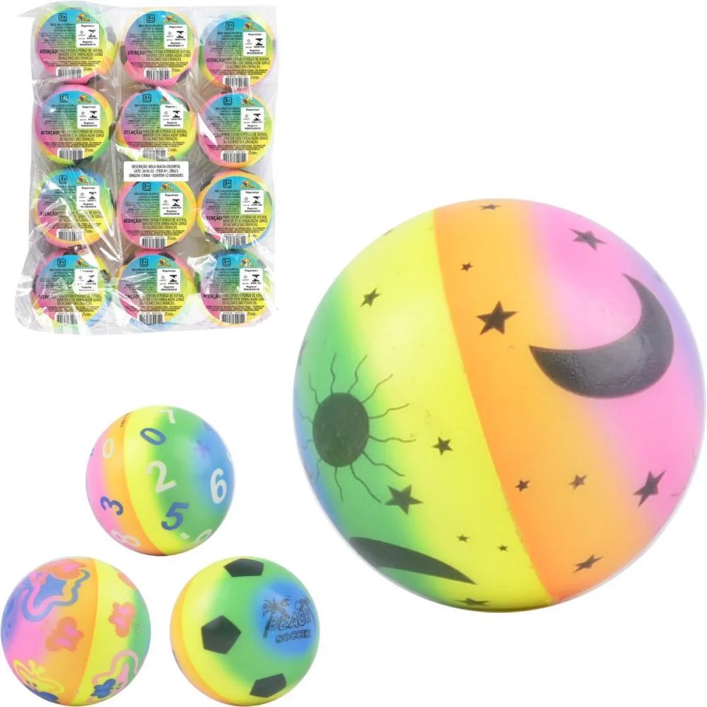 BOLA INFANTIL COLORFULL MACIA 6,3 CM ART BRINK (PCT.C/12) - imagem 4