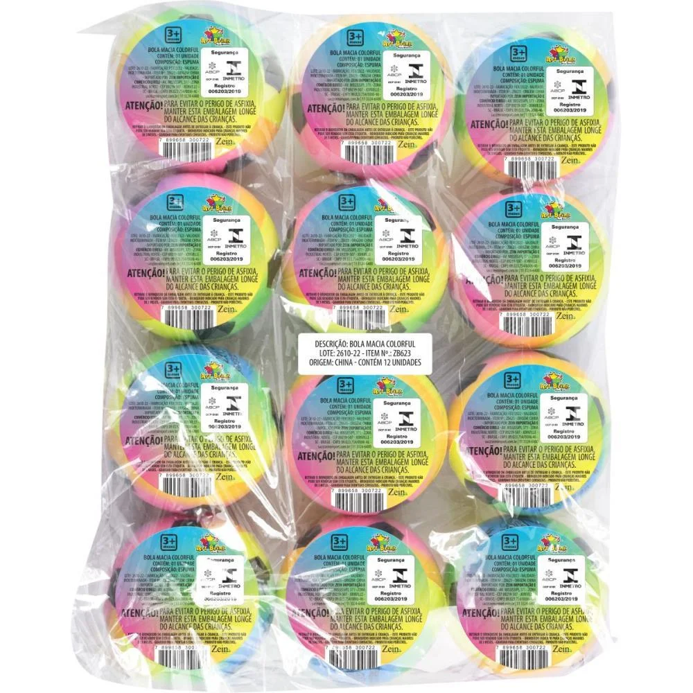 BOLA INFANTIL COLORFULL MACIA 6,3 CM ART BRINK (PCT.C/12) - imagem 5