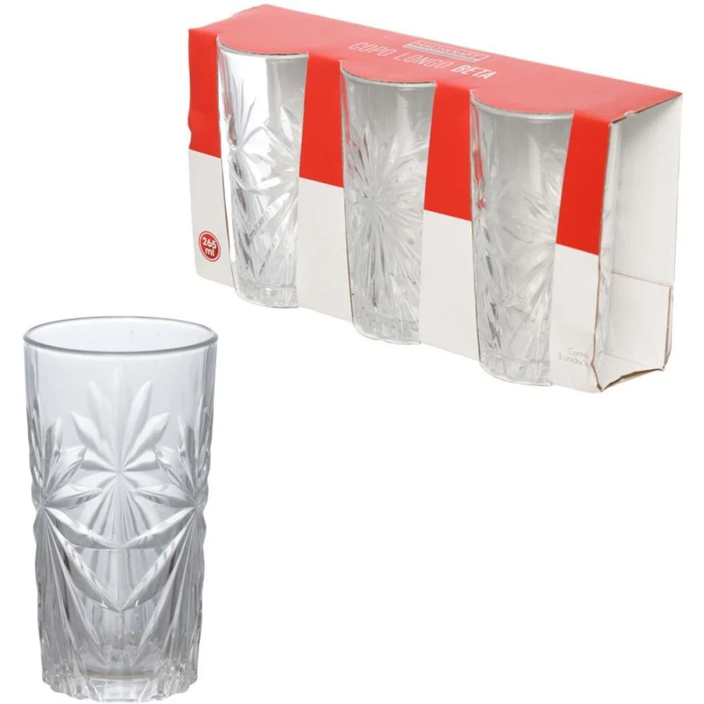 COPO DE VIDRO LONG DRINK CRIS 265ML 3PCS WESTERN (JOGO) - imagem 4