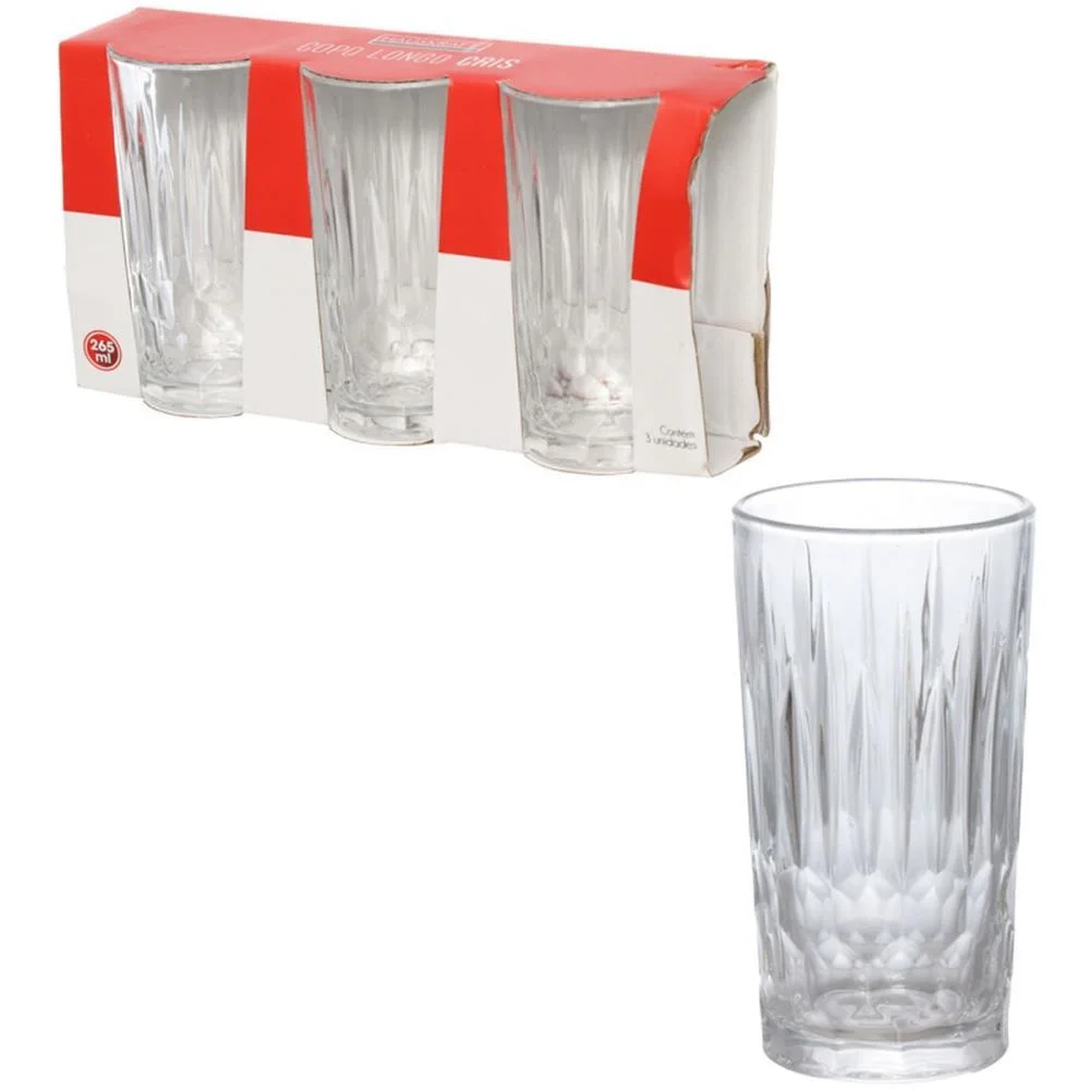 COPO DE VIDRO LONG DRINK CRIS 265ML 3PCS WESTERN (JOGO) - imagem 6