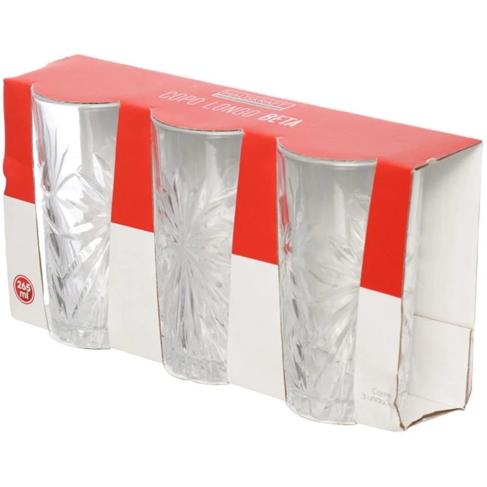 COPO DE VIDRO LONG DRINK CRIS 265ML 3PCS WESTERN (JOGO) - imagem 7