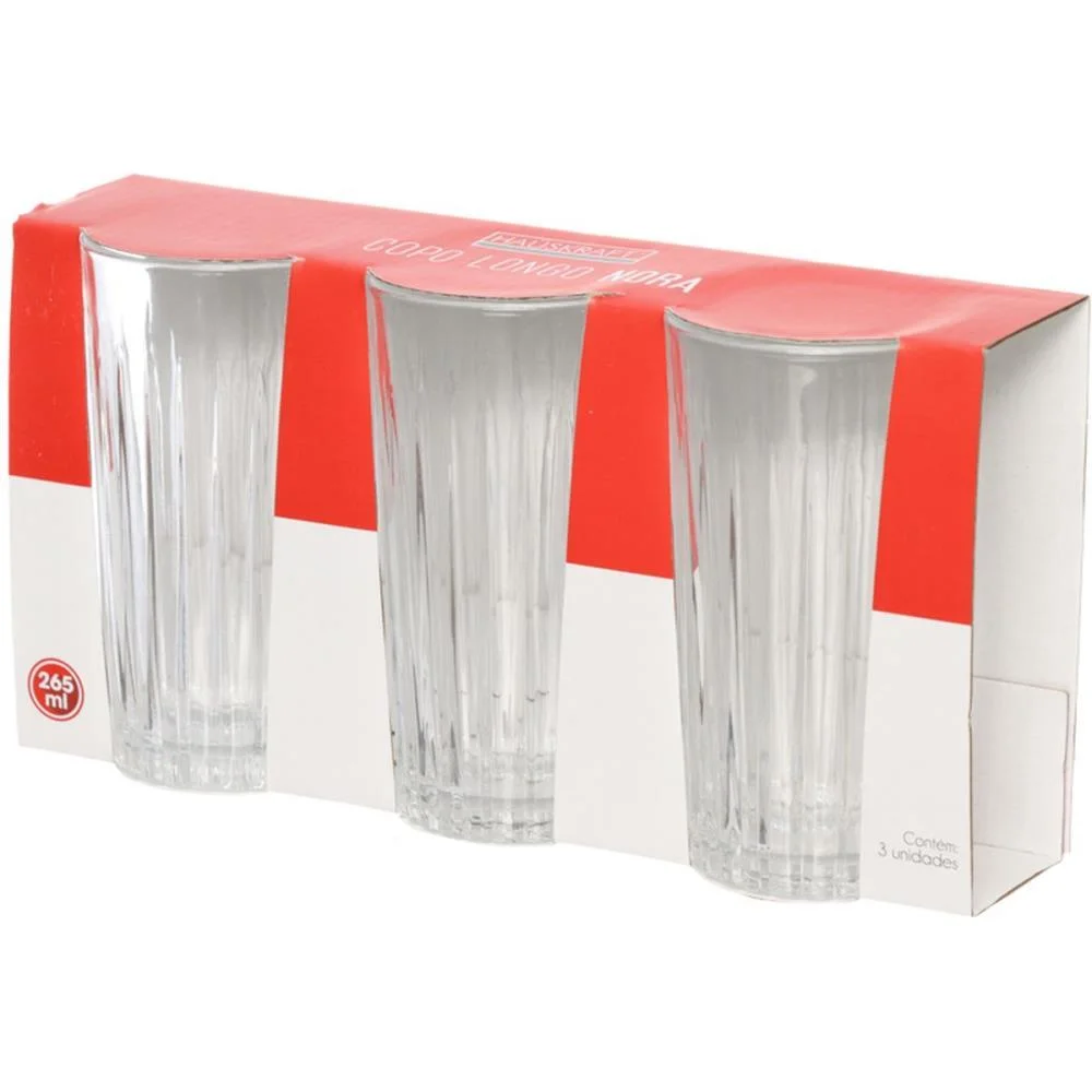 COPO DE VIDRO LONG DRINK NORA 265ML 3PCS WESTERN (JOGO) - imagem 5