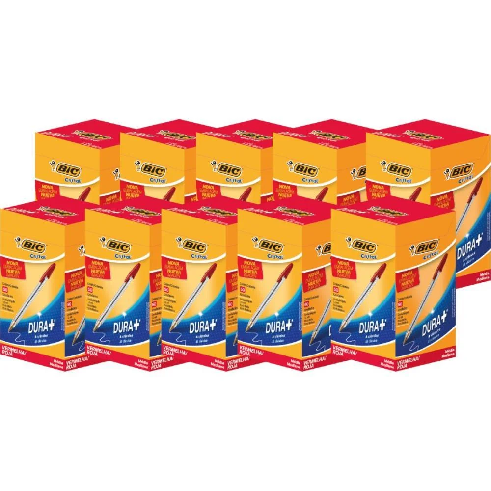 KIT PROMOCIONAL CRISTAL VERMELHA C/50 L10P9 BIC (KIT.C/10) - imagem 2