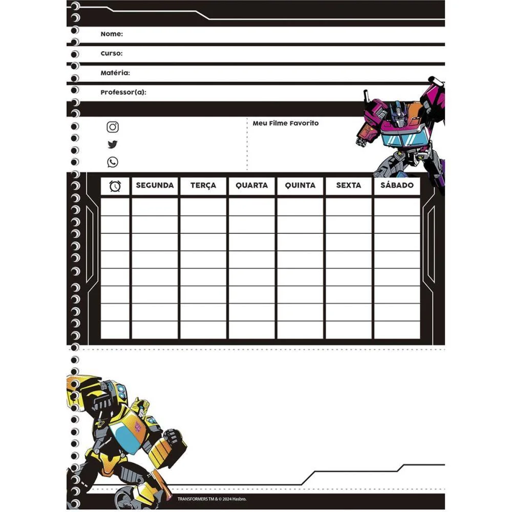 CADERNO 10X1 CAPA DURA TRANSFORMERS 160F ANIMATIVA (PCT.C/04) - imagem 7