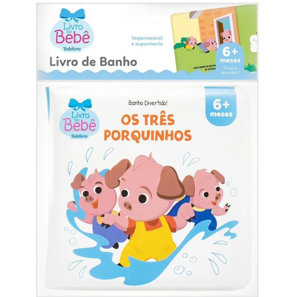 LIVRO PARA BANHO OS 3 PORQUINHOS 15X15 6PG TODOLIVRO (UNIDADE) - imagem 2