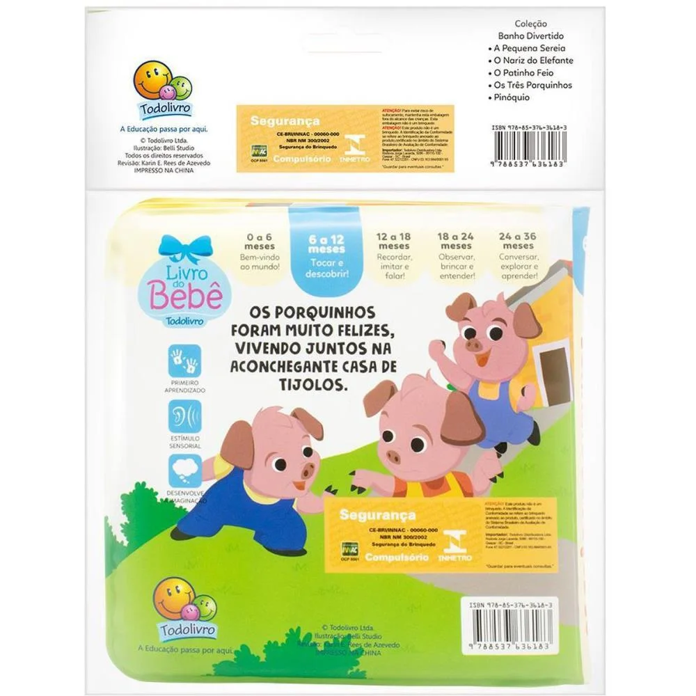 LIVRO PARA BANHO OS 3 PORQUINHOS 15X15 6PG TODOLIVRO (UNIDADE) - imagem 4