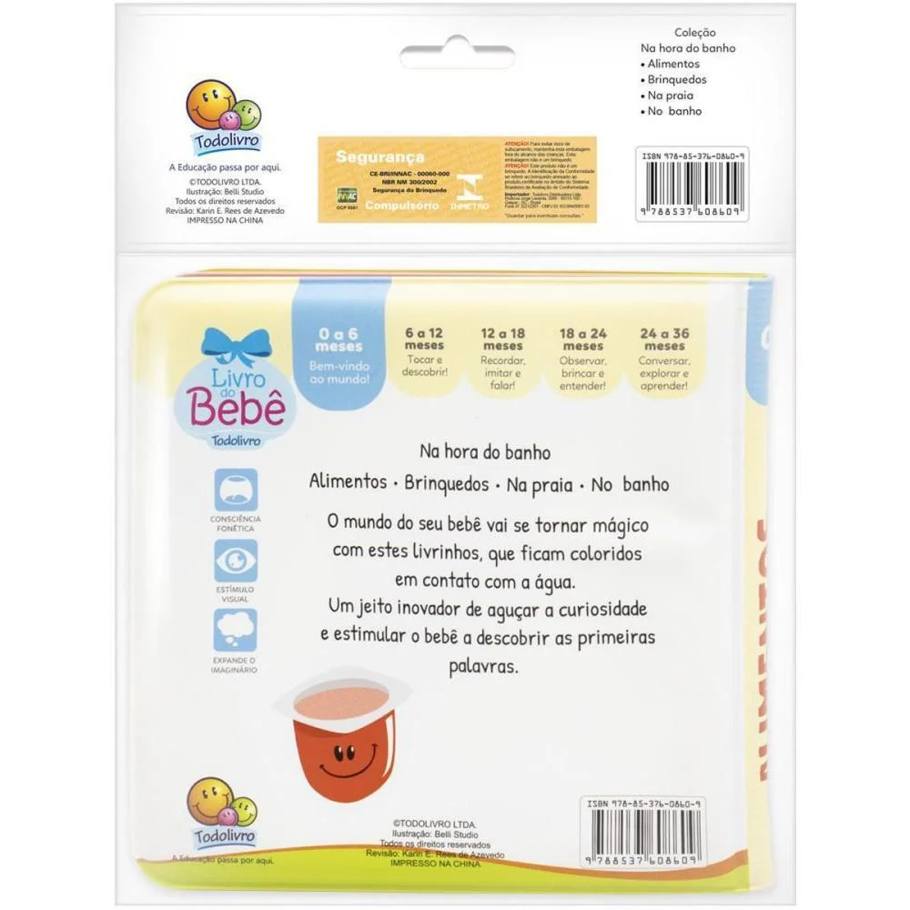 LIVRO PARA BANHO ALIMENTOS MUDA DE COR 14X14CM TODOLIVRO (UNIDADE) - imagem 4