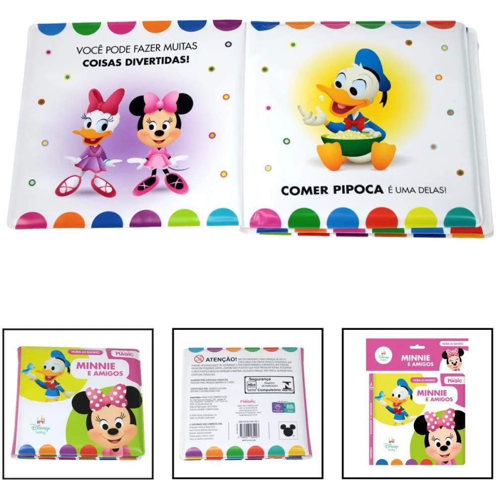 LIVRO PARA BANHO MINNIE E AMIGOS 14X14CM MAGIC KIDS (UNIDADE) - imagem 3