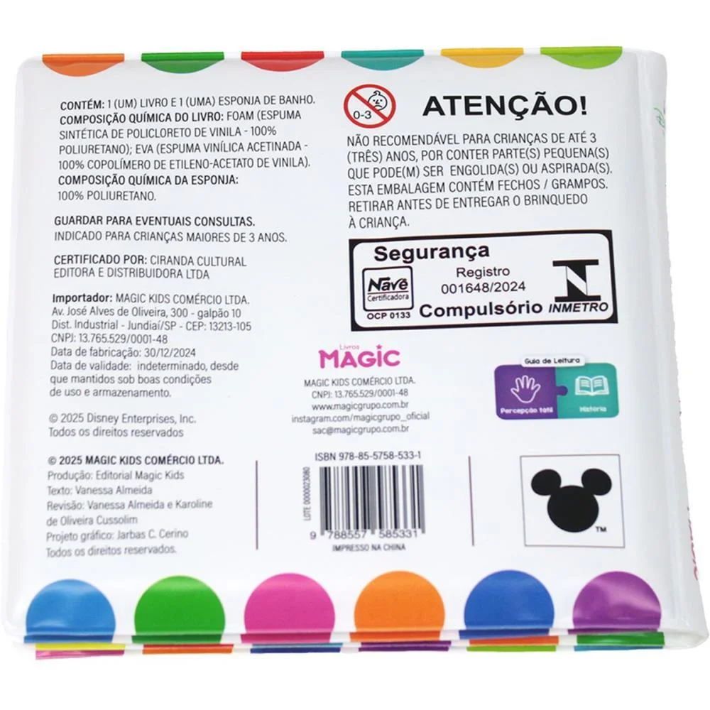 LIVRO PARA BANHO MINNIE C/ESPONJA 14X14CM MAGIC KIDS (UNIDADE) - imagem 4