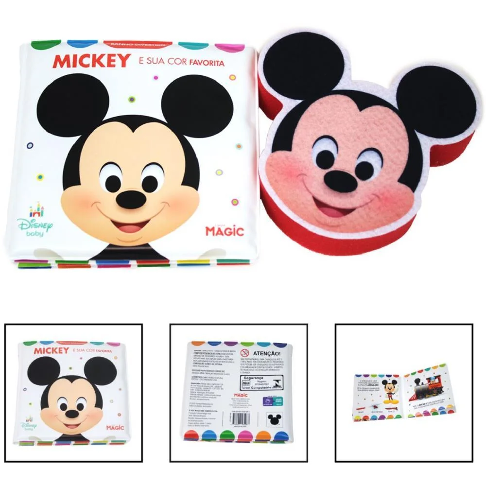 LIVRO PARA BANHO MICKEY C/ESPONJA 14X14CM MAGIC KIDS (UNIDADE) - imagem 3
