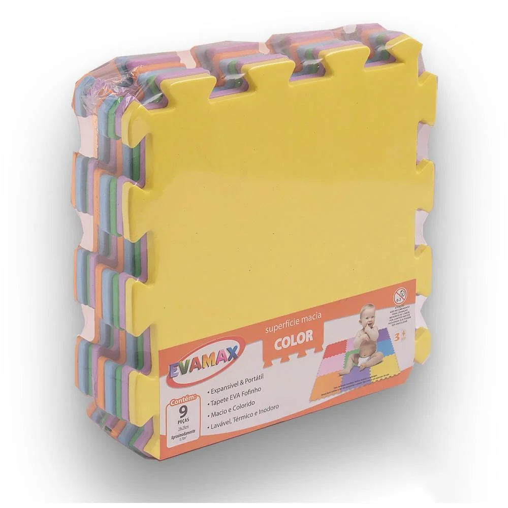 TATAME COLOR 28X28CM 5MM 9 PECAS EVAMAX (PACOTE) - imagem 4