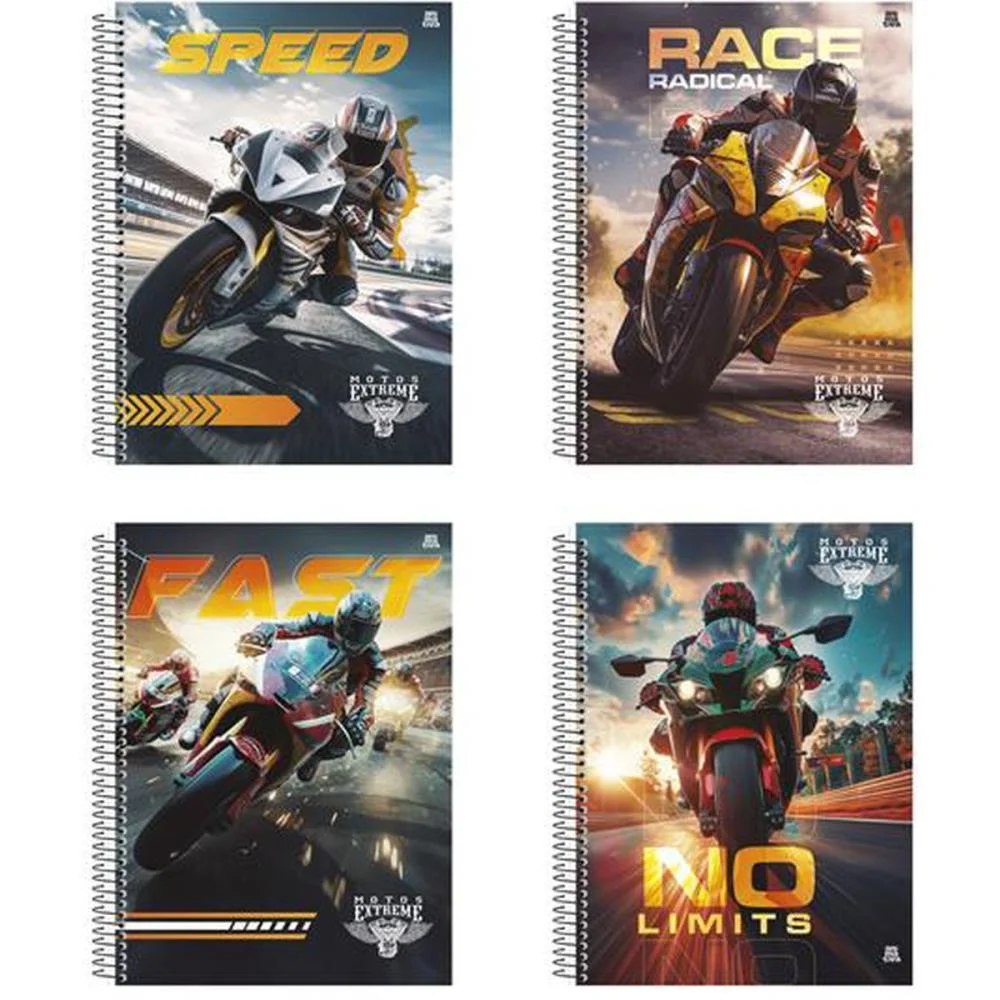 CADERNO 10X1 CAPA DURA MOTOS EXTREME 160F ANIMATIVA (PCT.C/04) - imagem 5