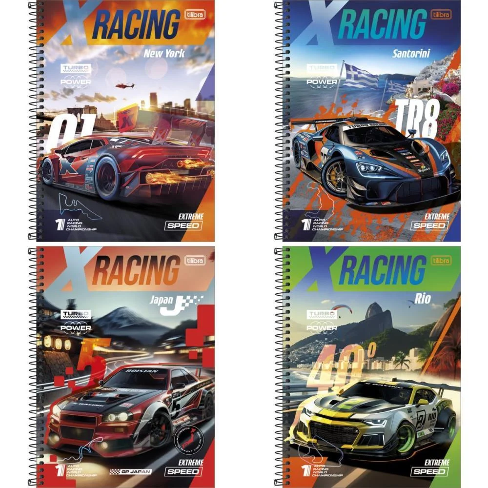 CADERNO 10X1 CAPA DURA X-RACING 160FLS. TILIBRA (PCT.C/04) - imagem 2