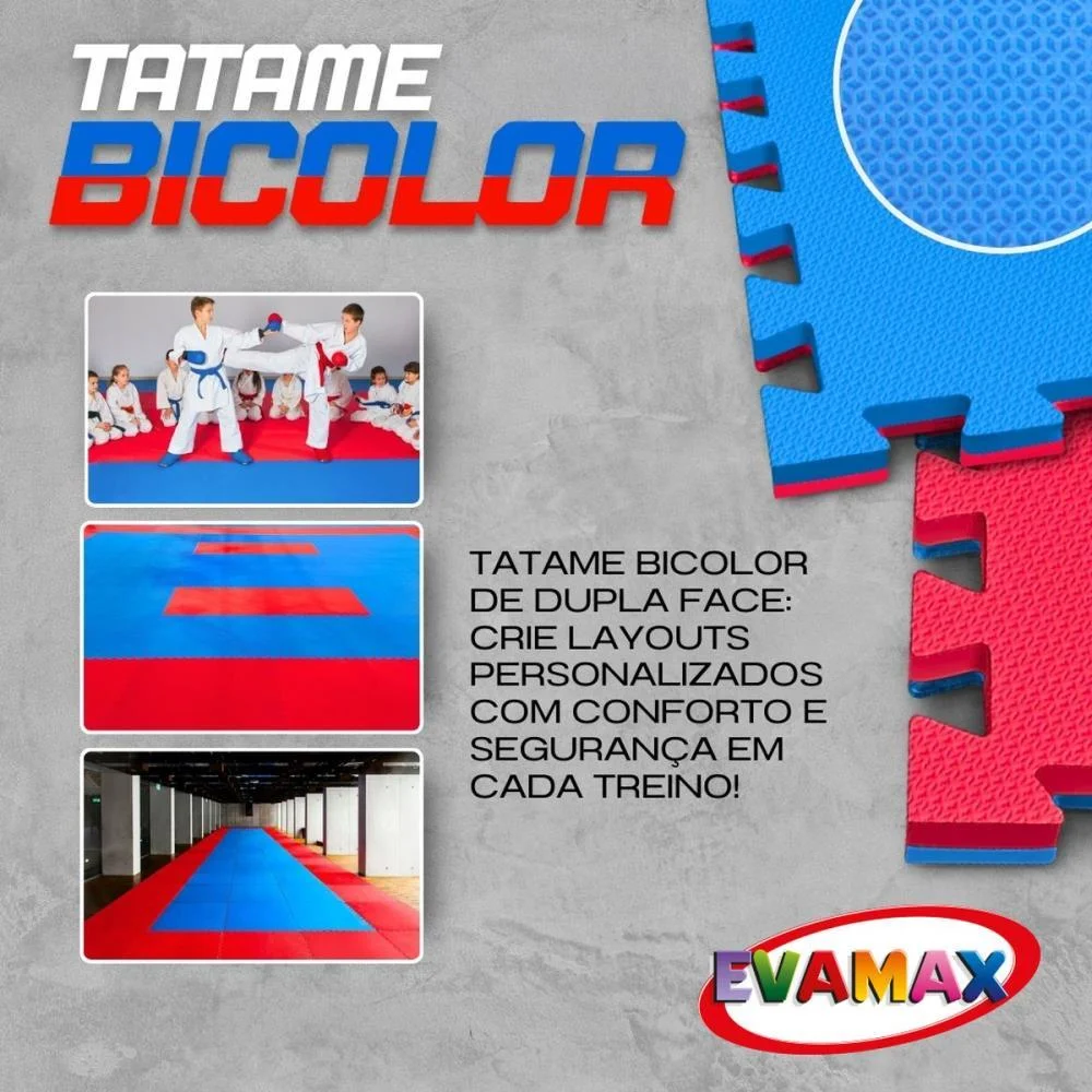 TATAME EVA BICOLOR AZ/VM 1X1M 40MM EVAMAX (UNIDADE) - imagem 3