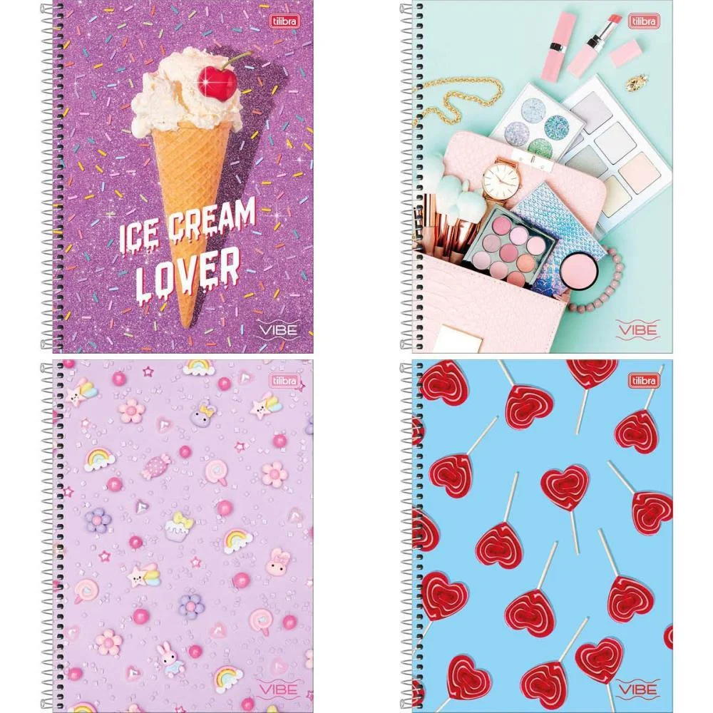 CADERNO 10X1 CAPA DURA VIBE 160 FOLHAS FEMININO TILIBRA (PCT.C/04) - imagem 3