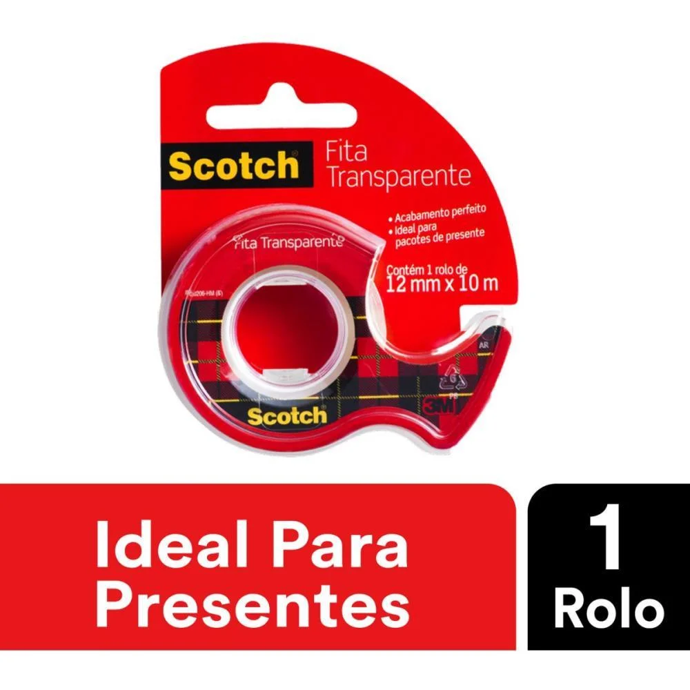 FITA ADESIVA SCOTCH TRANSP. 12MMX10M.C/APAR 3M (UNIDADE) - imagem 3