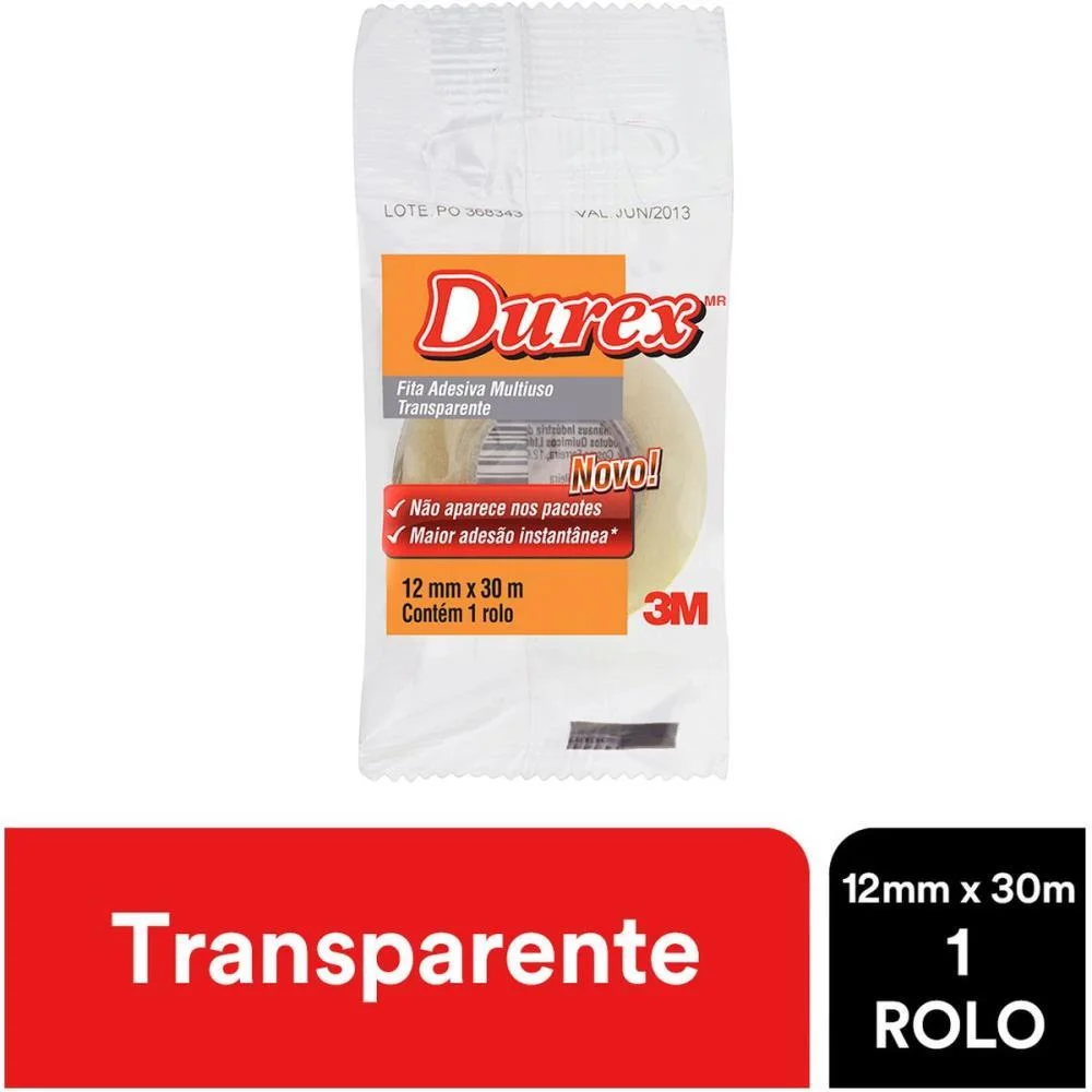FITA ADESIVA DUREX TRANSPARENTE 12MMX30M. 3M (BLISTER) - imagem 7