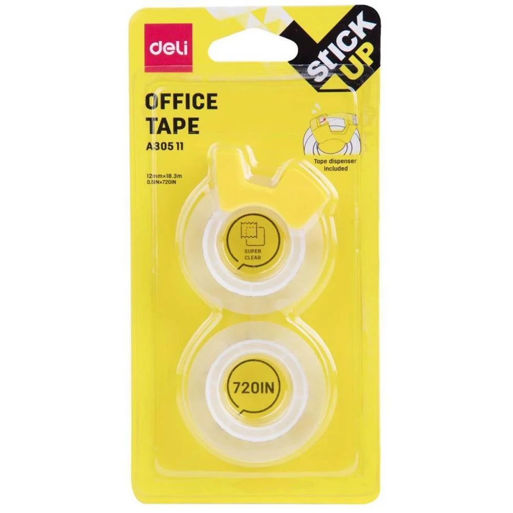 FITA ADESIVA TRANSP. C/CORTADOR 12MMX18,3M DELI (BL.C/02) - imagem 4