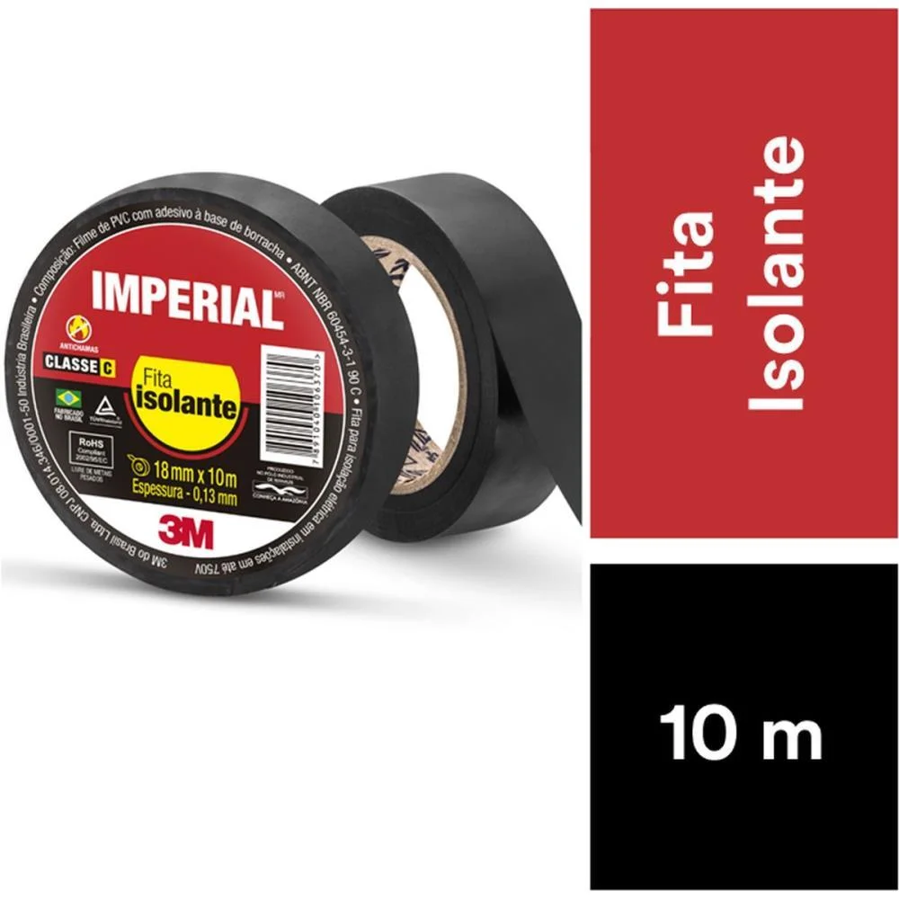 FITA ISOLANTE IMPERIAL SLIM 18MMX10M 3M (PCT.C/10) - imagem 3