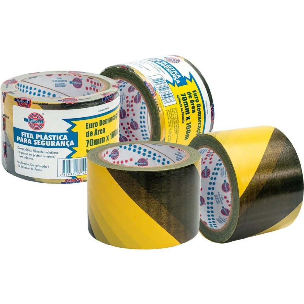 FITA PARA DEMARCACAO DE AREA ZEBRADA 70MMX160M EUROCEL (UNIDADE) - imagem 4