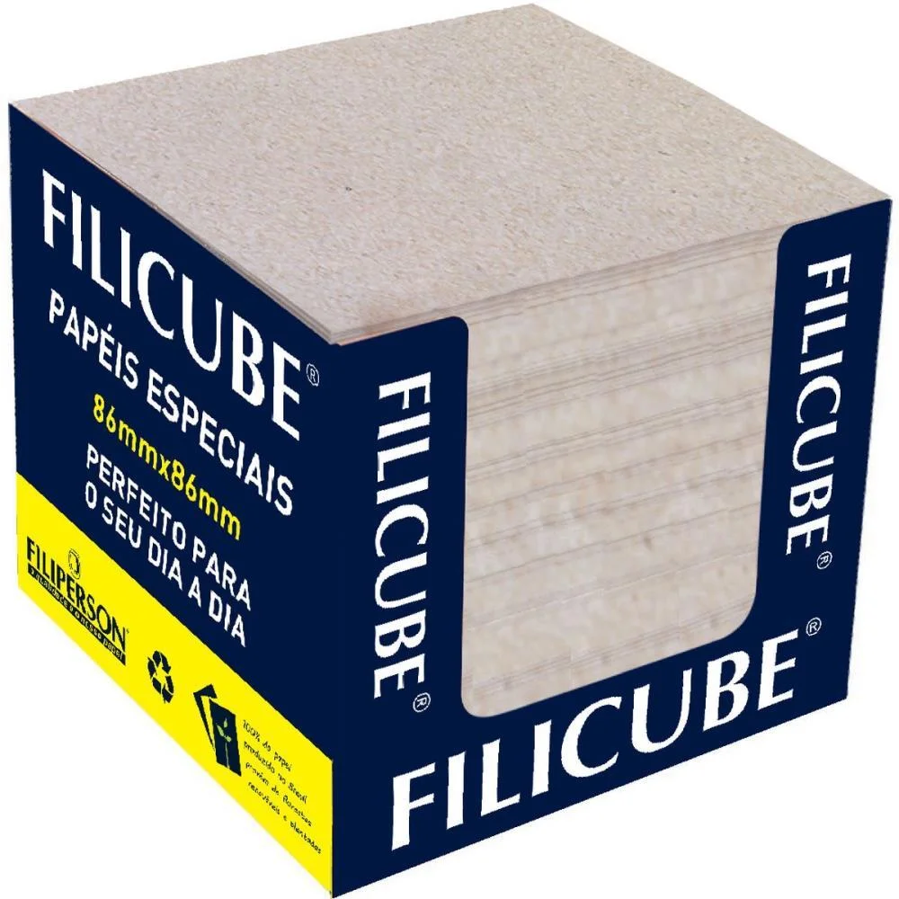 BLOCO DE ANOTACOES FILICUBE 8X8CM.90G. REC.NATURA FILIPERSON (CAIXINHA) - imagem 3