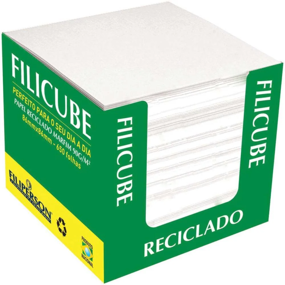 BLOCO DE ANOTACOES FILICUBE 8X8CM.90G..REC.MARFIM FILIPERSON (CAIXINHA) - imagem 3