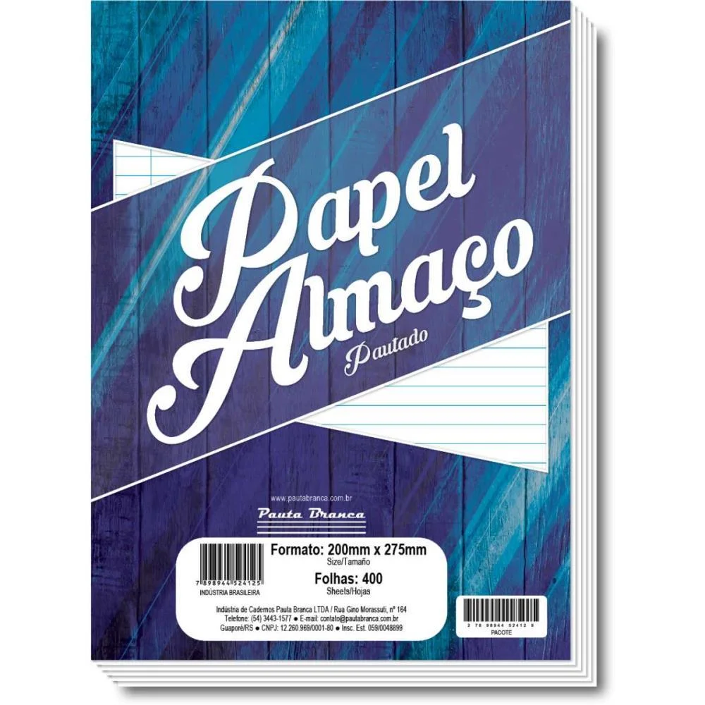 PAPEL Almaço PAUTA 200X275MM 50G PAUTA BRANCA (PCT.C/400) - imagem 3