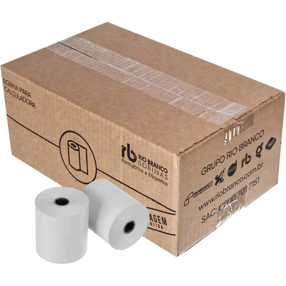 BOBINA Térmica 57MMX40M BRANCA 44G RIO BRANCO BOBINAS 30 Unidades - imagem 3