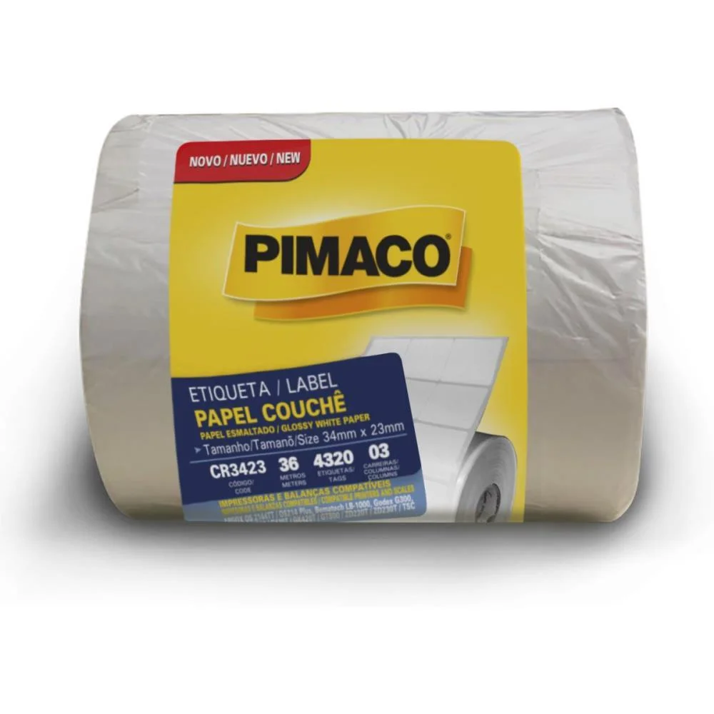 ETIQUETA ADESIVA COUCHE 34MMX23MM C/4320 ETIQ. PIMACO (ROLO) - imagem 3