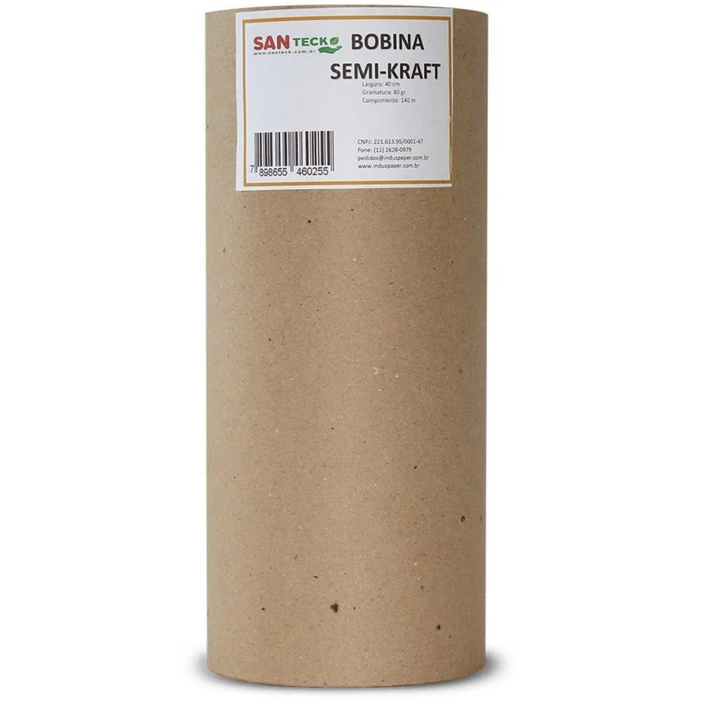 PAPEL SEMI KRAFT BOBINA 40CMX200M. 60GRS. SANTECK (BOBINA) - imagem 4