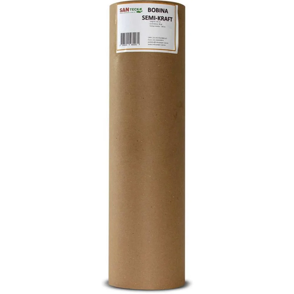 PAPEL SEMI KRAFT BOBINA 40CMX140M. 80GRS. +/- 4,5KGS SANTECK (BOBINA) - imagem 3