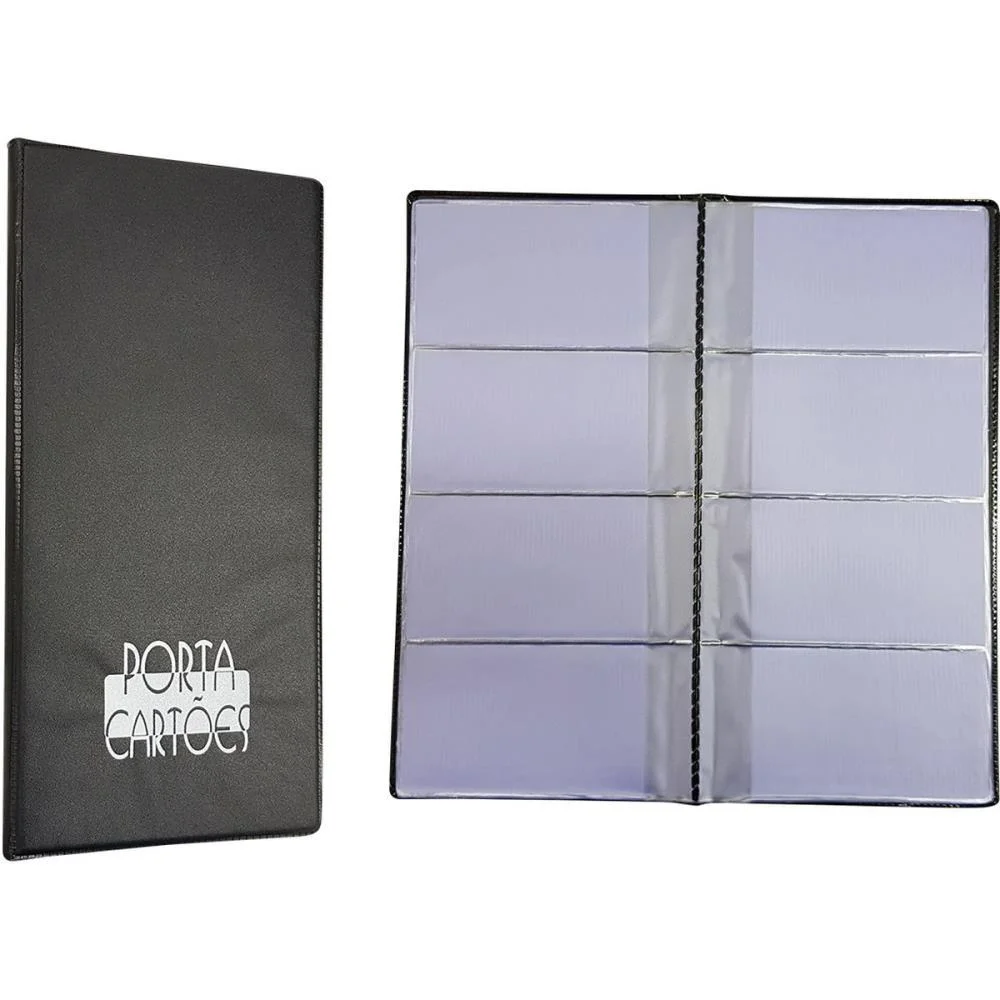 PORTA CARTOES DE VISITA PRETO 110X250MM P/80 CARTOES ACP (PCT.C/04) - imagem 4