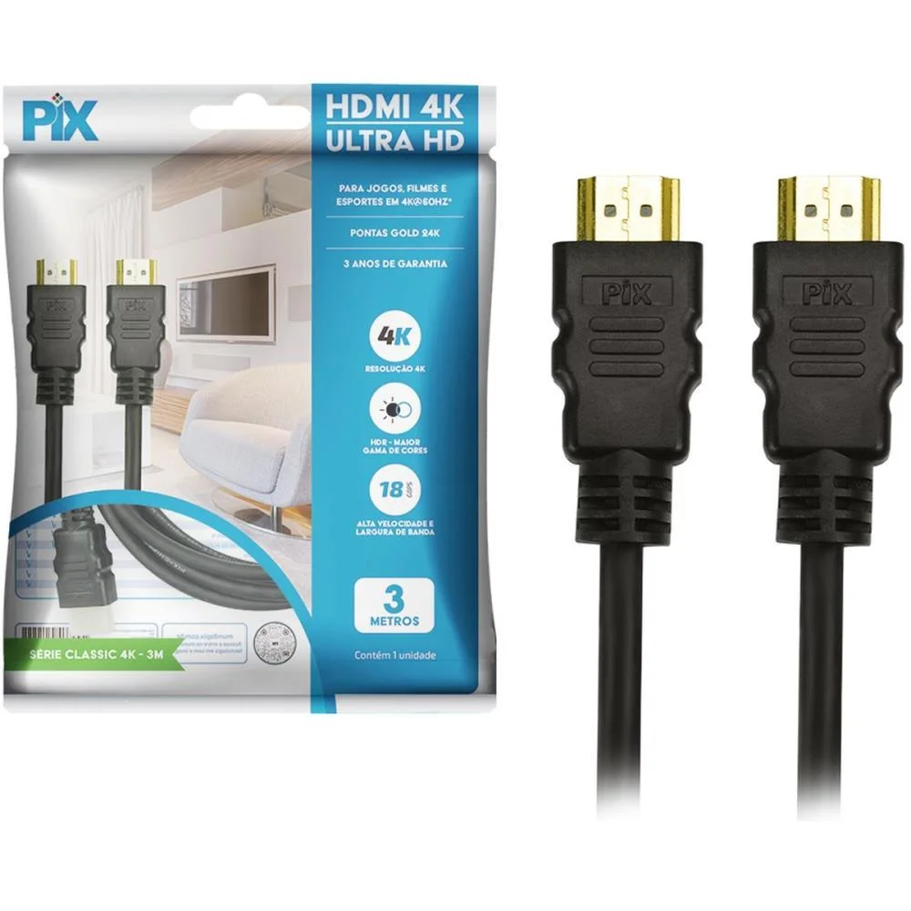 CABO HDMI HDMI X HDMI 2.0 4K 3MTS. SANTANA CENTRO (UNIDADE) - imagem 5