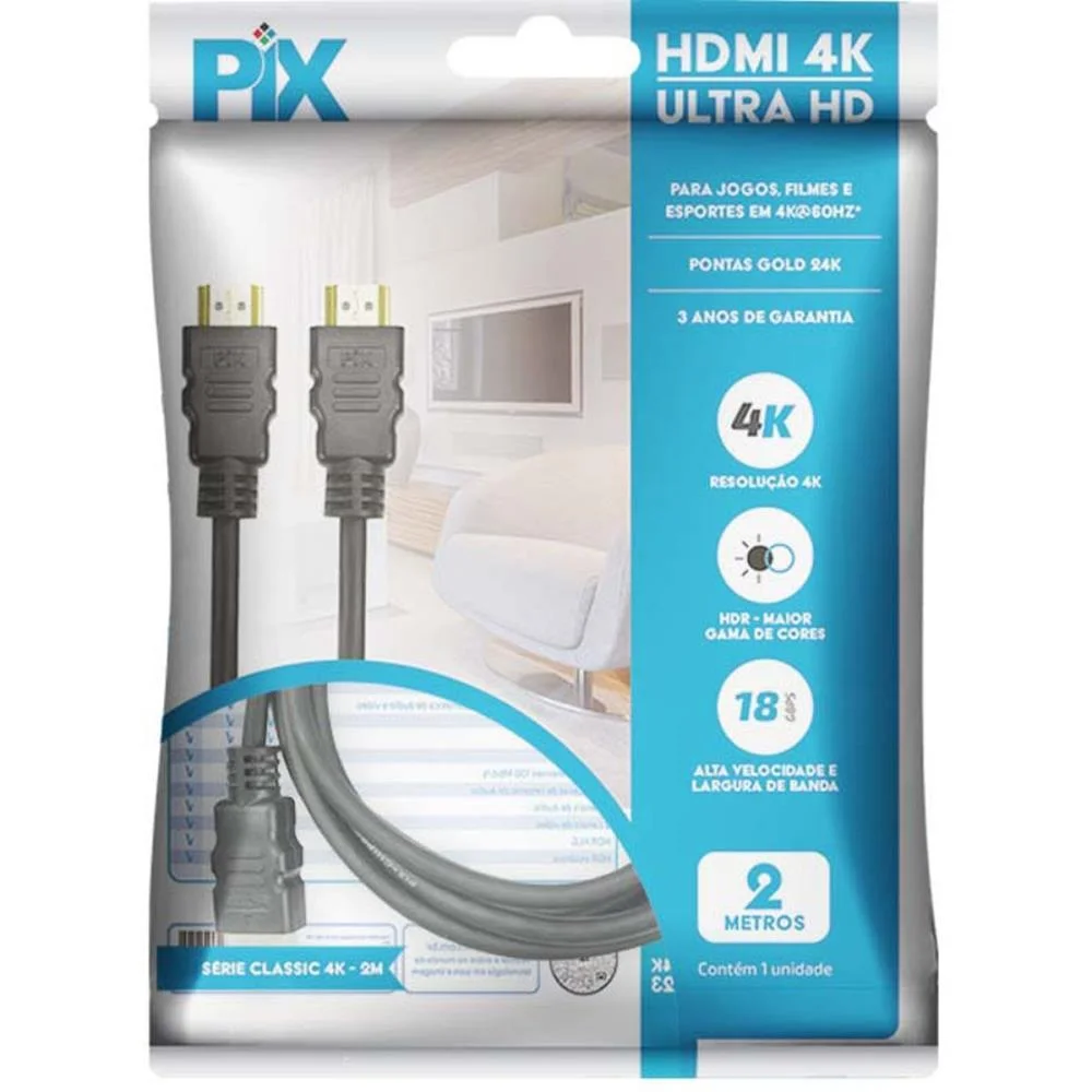 CABO HDMI HDMI X HDMI 2.0 4K 2MTS. SANTANA CENTRO (UNIDADE) - imagem 4
